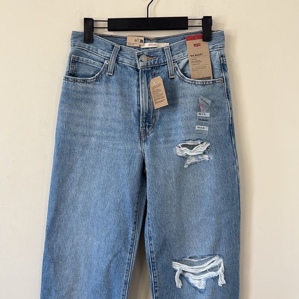NEW Levi’s Mid Rise Cotton 94 Baggy Jeans Size 25 - Picture 3 of 11